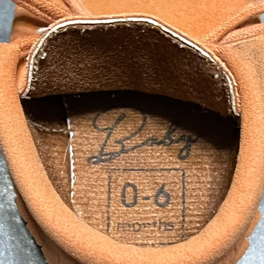 Baby Rust Suede Moccasin Shoes size 0-6